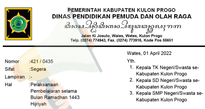 Proses Pembelajaran Selama Bulan Ramadhan 1443H